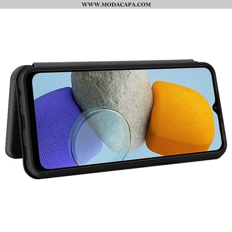 Capa De Celular Para Samsung Galaxy M23 5G Flip Fibra De Carbono