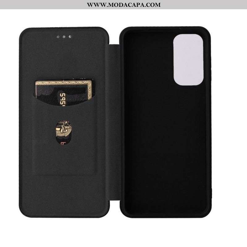 Capa De Celular Para Samsung Galaxy M23 5G Flip Fibra De Carbono