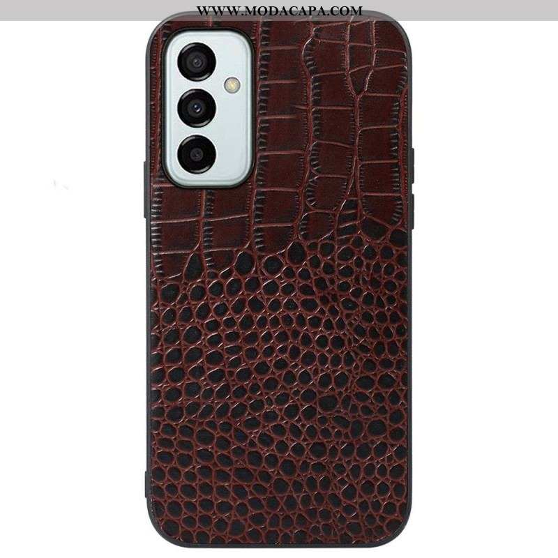 Capa Para Samsung Galaxy M23 5G Couro Genuíno Com Textura De Crocodilo