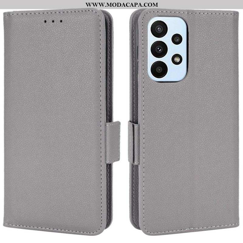 Capa Folio Para Samsung Galaxy M23 5G Estilo Couro Lichia