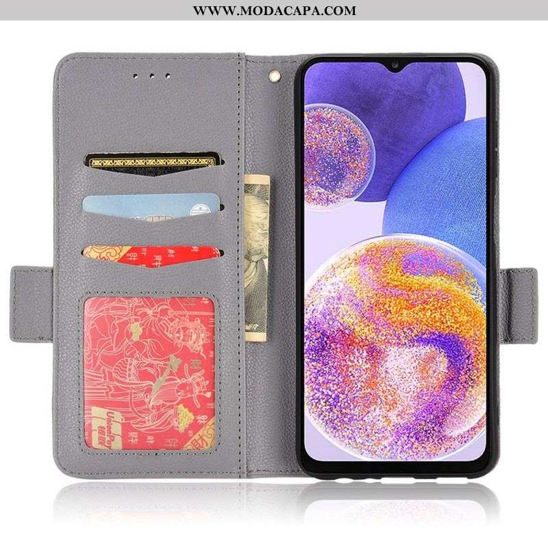 Capa Folio Para Samsung Galaxy M23 5G Estilo Couro Lichia