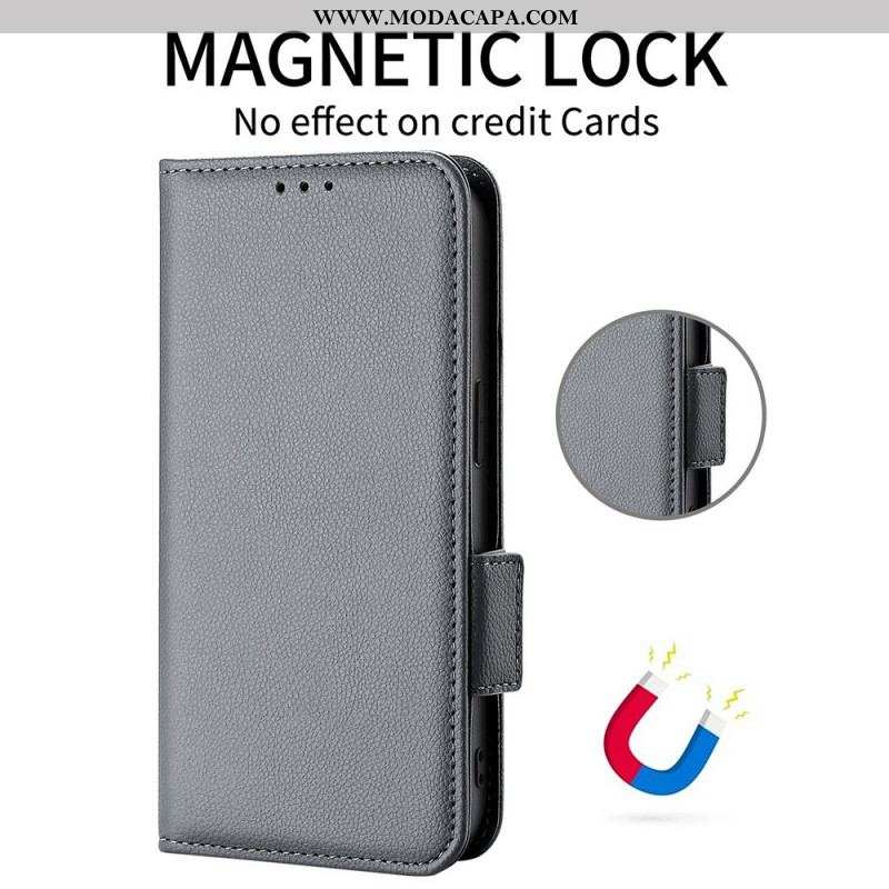 Capa Folio Para Samsung Galaxy M23 5G Estilo Couro Lichia