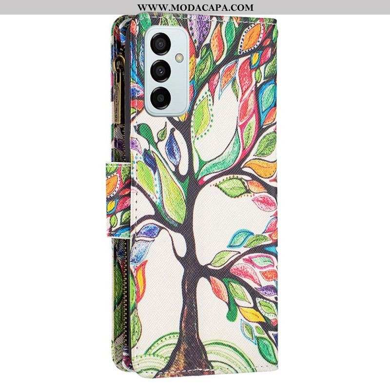 Capa Folio Para Samsung Galaxy M23 5G Bolsa De Árvore E Cordão