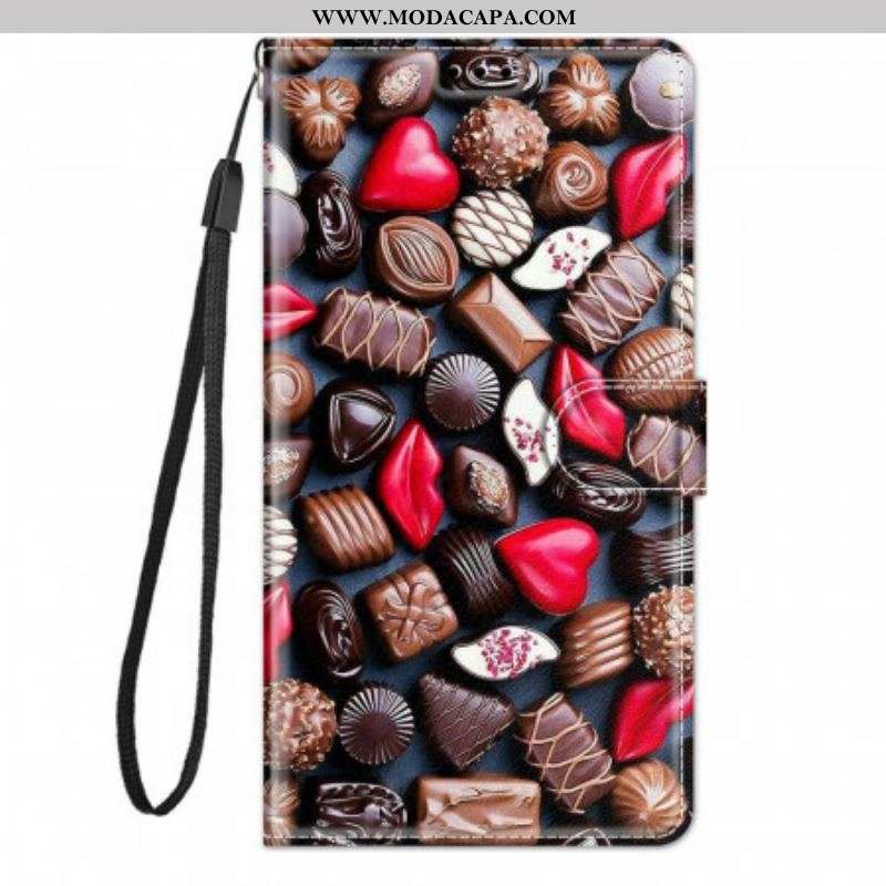 Capa De Couro Para Samsung Galaxy M23 5G Chocolates