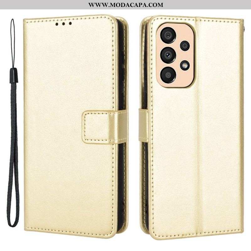 Capa Folio Para Samsung Galaxy M23 5G Couro Falso Chamativo