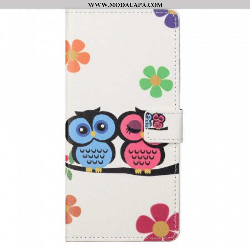 Capa Flip Para Samsung Galaxy M23 5G Par De Corujas