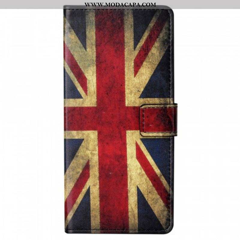 Capa De Couro Para Samsung Galaxy M23 5G Bandeira Inglesa