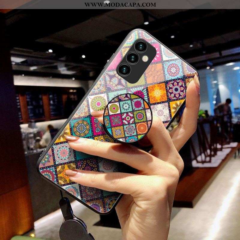 Capa De Celular Para Samsung Galaxy M23 5G Suporte Magnético Patchwork