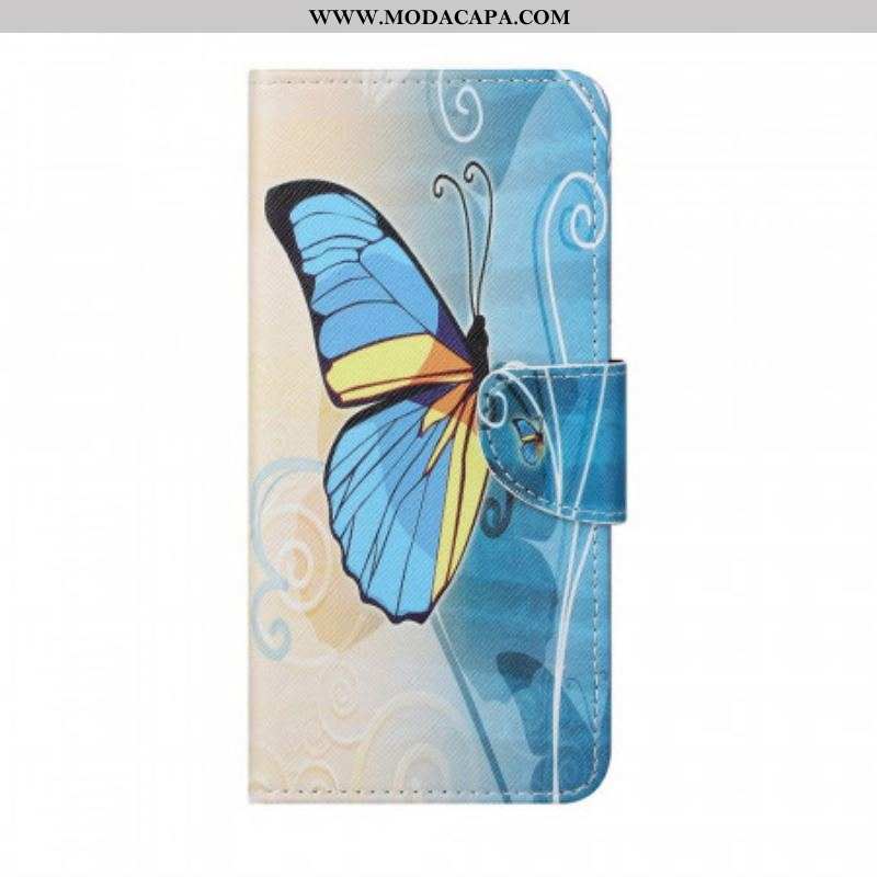 Capa Flip Para Samsung Galaxy M23 5G Borboleta Real