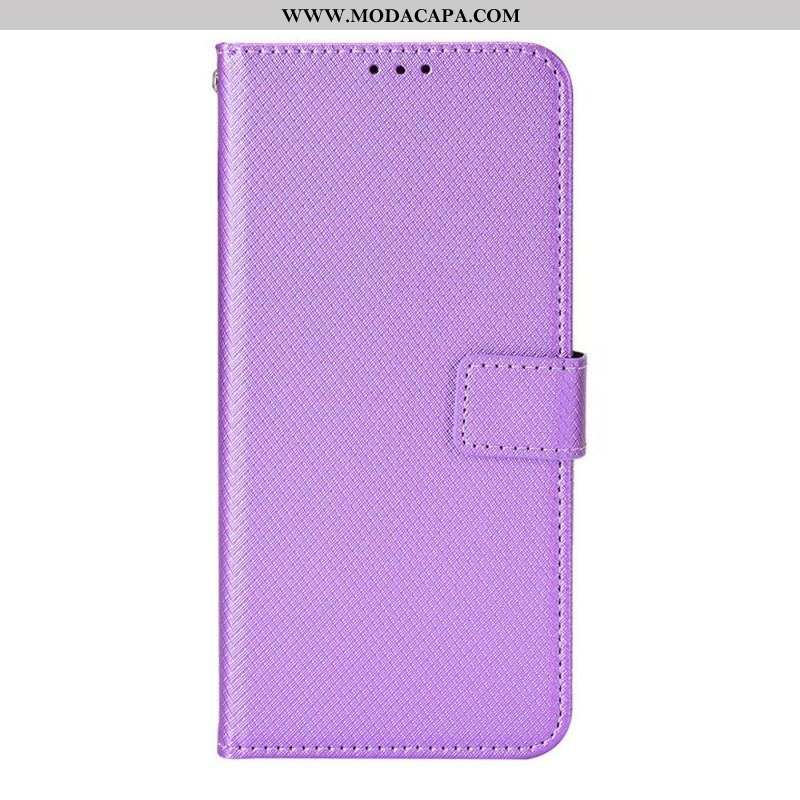 Capa Flip Para Samsung Galaxy M23 5G Padrão Texturizado Com Alça