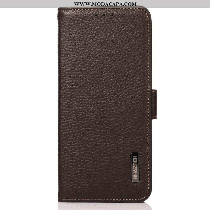 Capa Folio Para Samsung Galaxy M23 5G Couro De Lichia Khazneh Rfid