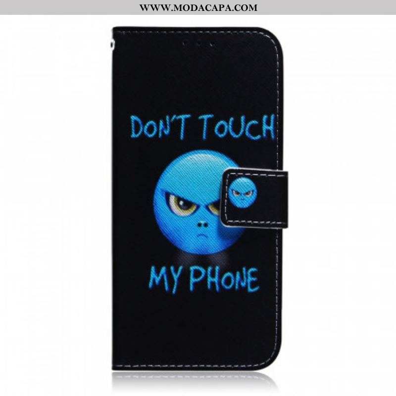 Capa Folio Para Samsung Galaxy M32 Emoji Telefone