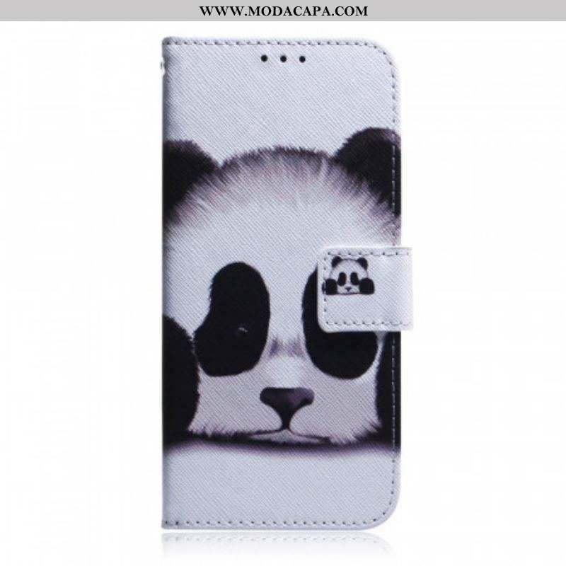 Capa De Couro Para Samsung Galaxy M32 Cara De Panda