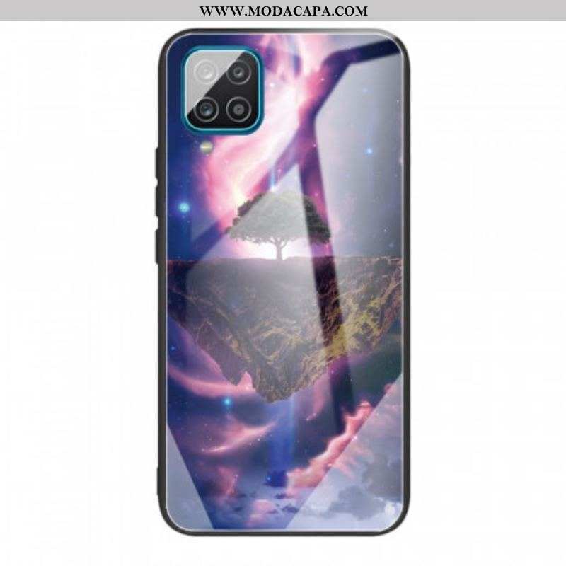 Capa Para Samsung Galaxy M32 Vidro Temperado Da Árvore Do Mundo