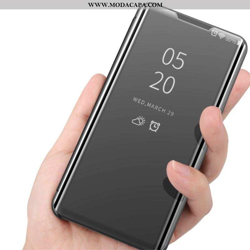 Capa De Celular Para Samsung Galaxy M32 Espelho E Couro Sintético