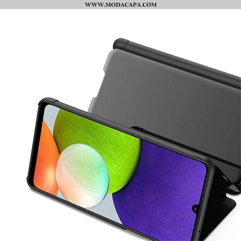 Capa De Celular Para Samsung Galaxy M32 Espelho E Couro Sintético