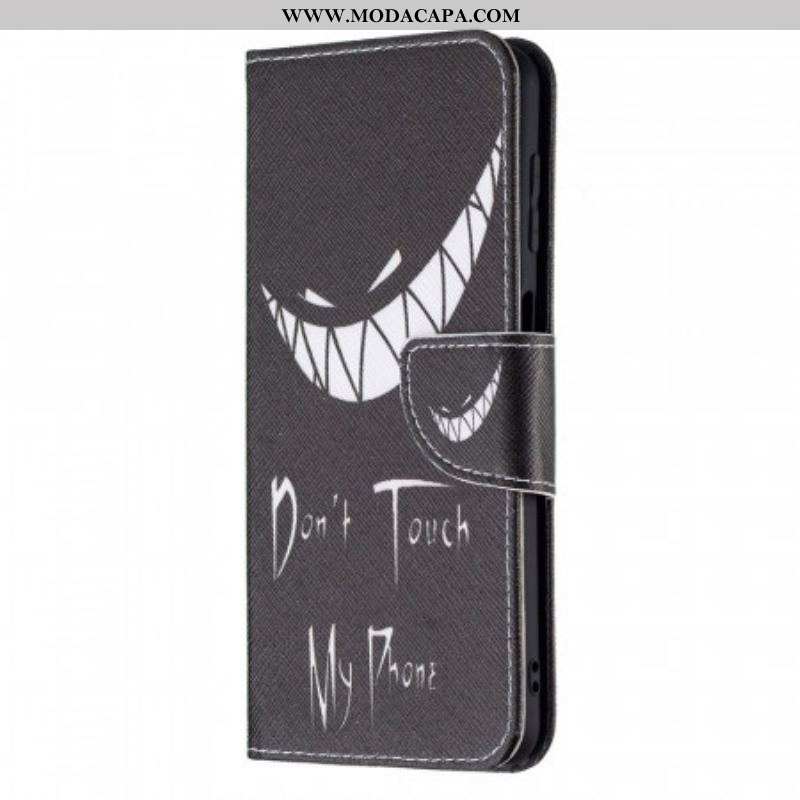 Capa Flip Para Samsung Galaxy M32 Telefone Do Diabo