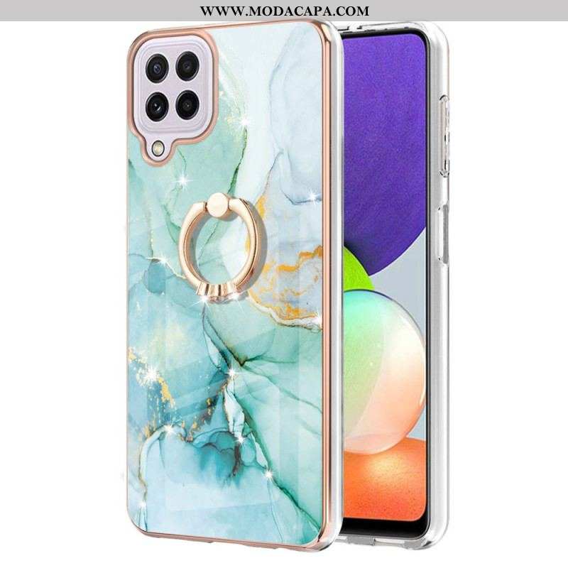 Capa Para Samsung Galaxy M32 Mármore Com Suporte De Anel