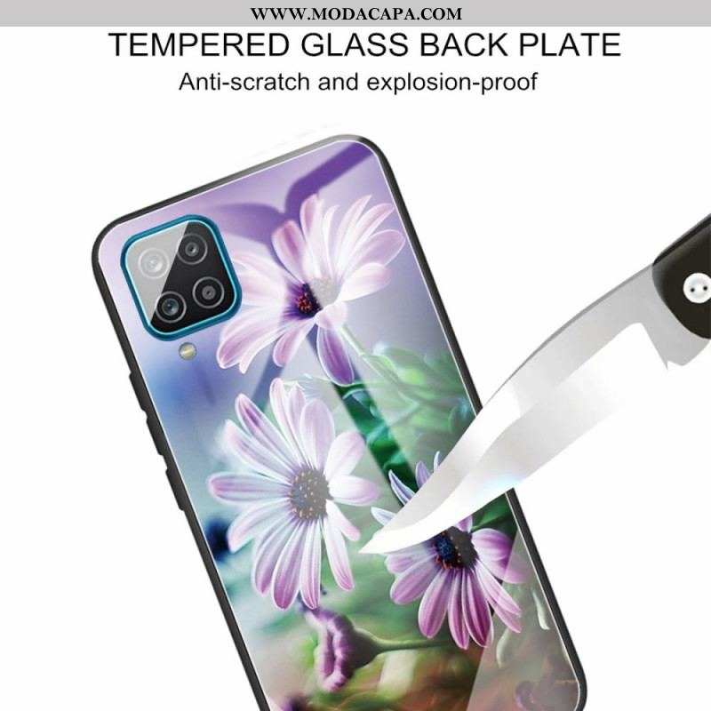 Capa Para Samsung Galaxy M32 Flores De Vidro Temperado