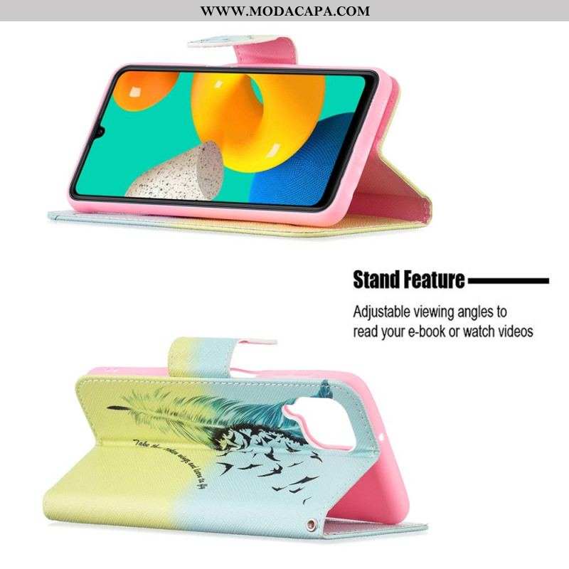 Capa Folio Para Samsung Galaxy M32 Aprender A Voar