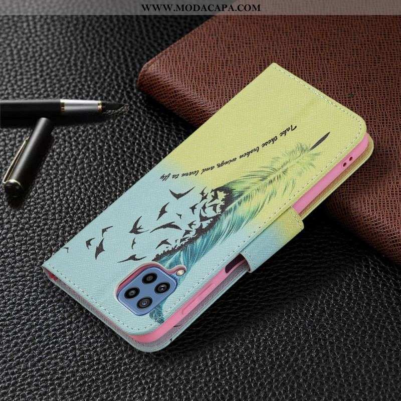 Capa Folio Para Samsung Galaxy M32 Aprender A Voar