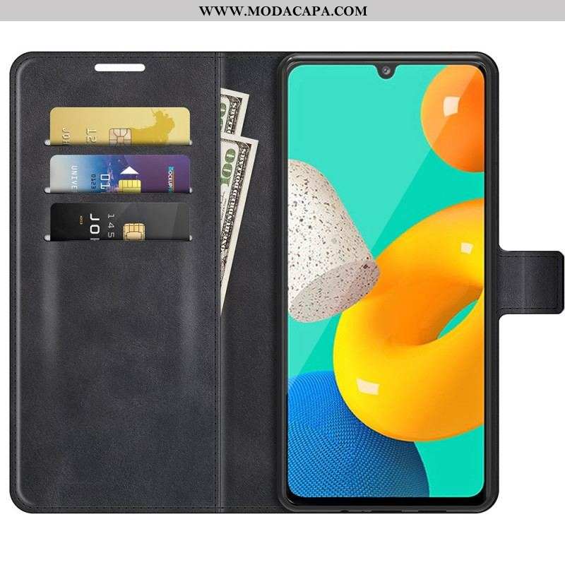 Capa Flip Para Samsung Galaxy M32 Couro Sintético Fino