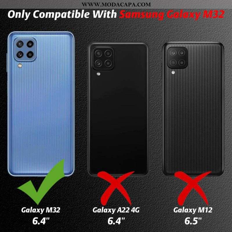 Capa Para Samsung Galaxy M32 Combo E Tela De Vidro Temperado