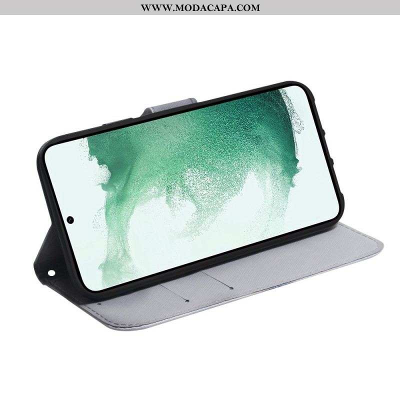 Capa Folio Para Samsung Galaxy M33 5G Cachorro Aquarela