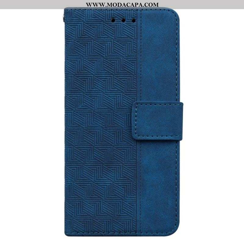 Capa Flip Para Samsung Galaxy M33 5G De Cordão Padrão De Tiras