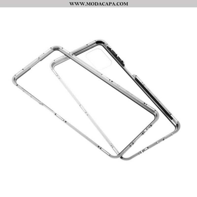 Capa Para Samsung Galaxy M51 Bordas De Metal E Vidro Temperado