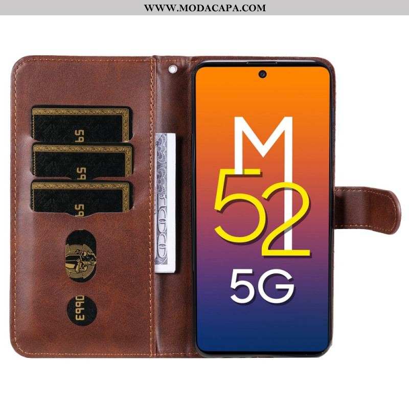 Capa Flip Para Samsung Galaxy M52 5G Zíper