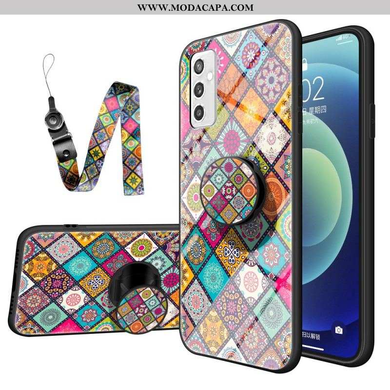 Capa Para Samsung Galaxy M52 5G De Cordão Tapeçaria Oriental