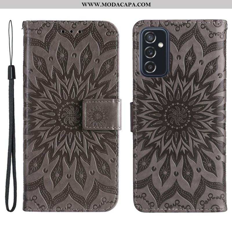 Capa De Couro Para Samsung Galaxy M52 5G Mandala Oriental