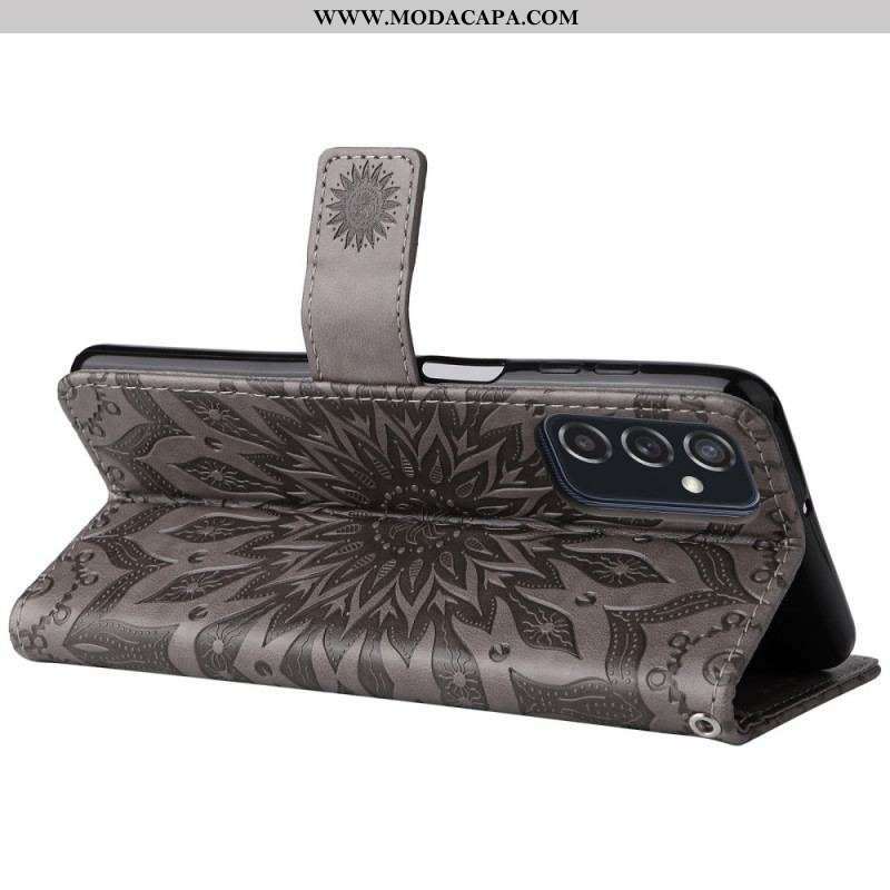 Capa De Couro Para Samsung Galaxy M52 5G Mandala Oriental