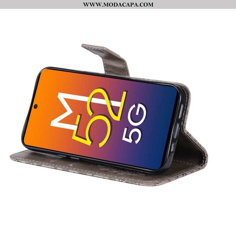 Capa De Couro Para Samsung Galaxy M52 5G Mandala Oriental