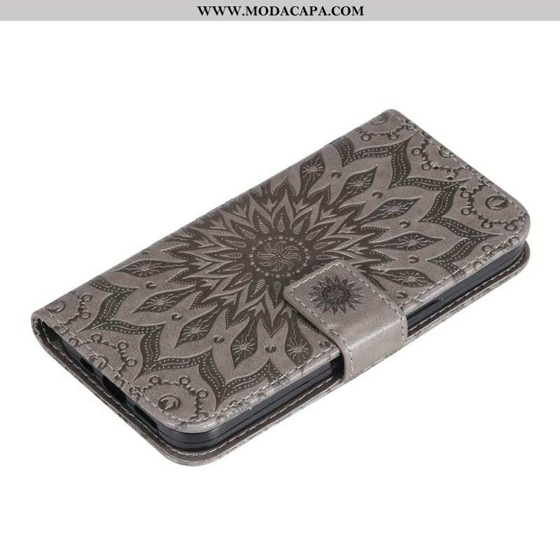 Capa De Couro Para Samsung Galaxy M52 5G Mandala Oriental