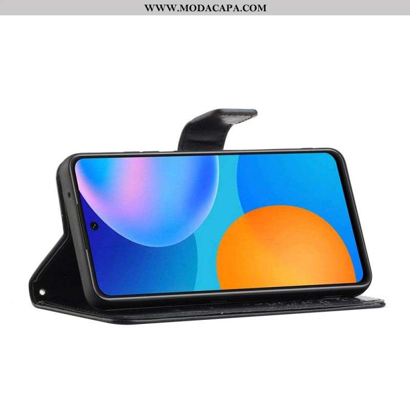 Capa Flip Para Samsung Galaxy M52 5G De Cordão Tanga E Corujas