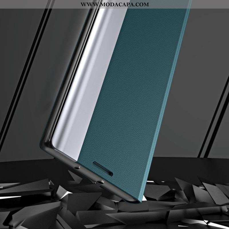 Capa De Celular Para Samsung Galaxy M52 5G Flip Fecho Magnético De Couro Sintético De Lichia