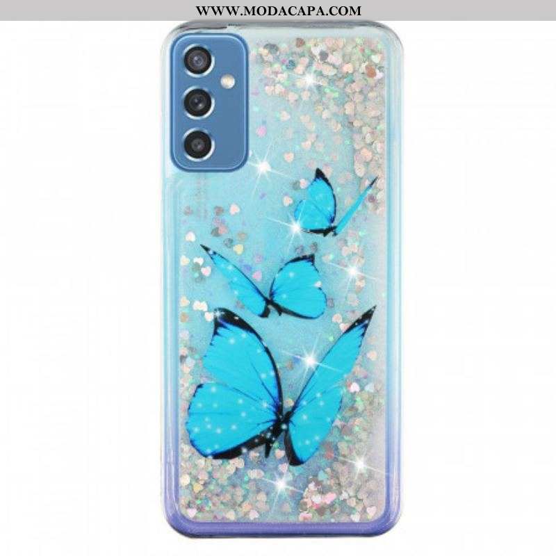 Capa Para Samsung Galaxy M52 5G Borboleta Safira