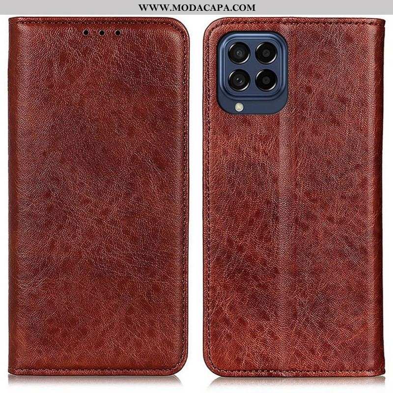 Capa De Celular Para Samsung Galaxy M53 5G Flip Textura De Couro