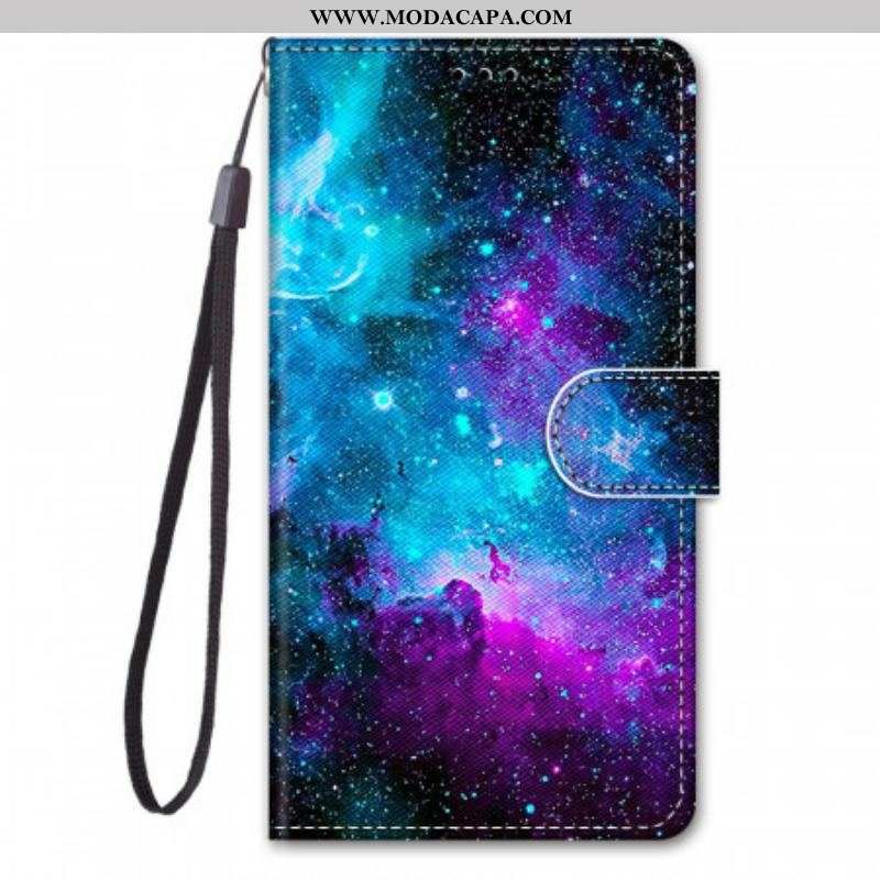 Capa De Couro Para Samsung Galaxy M53 5G Céu Cósmico