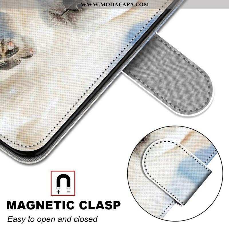 Capa Flip Para Samsung Galaxy M53 5G De Cordão Cachorro Tanga