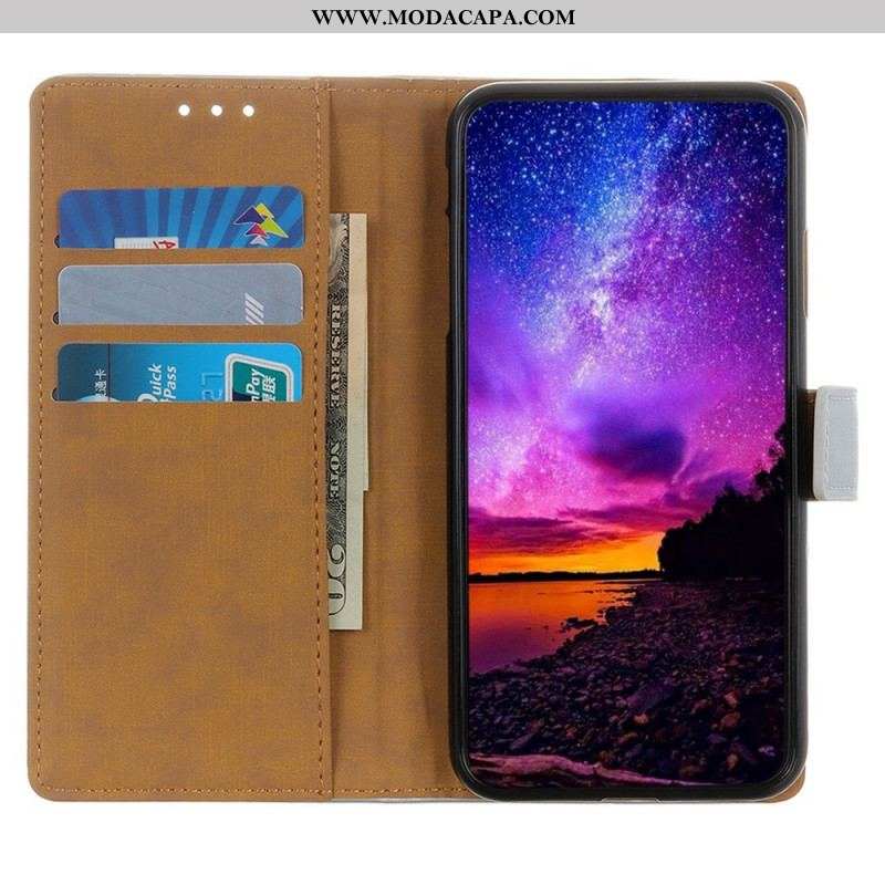 Capa De Couro Para Samsung Galaxy M53 5G Estilo De Couro