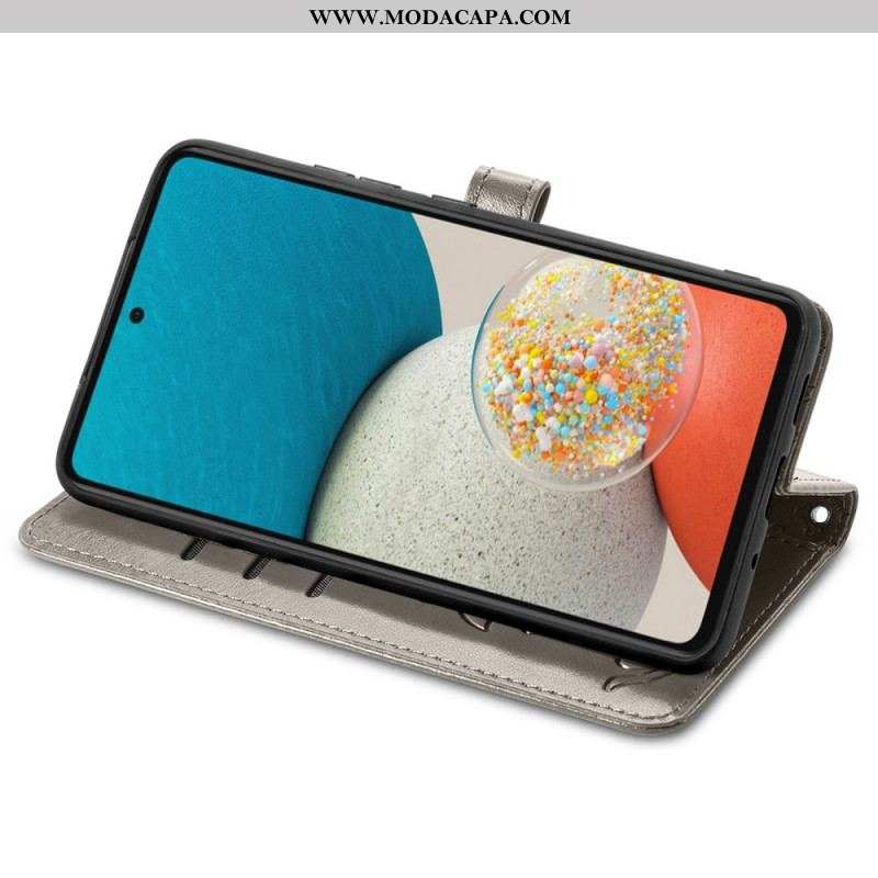 Capa Folio Para Samsung Galaxy M53 5G Animais Animados