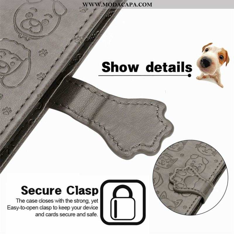 Capa Folio Para Samsung Galaxy M53 5G Animais Animados