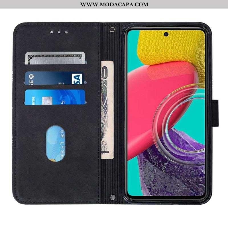 Capa Folio Para Samsung Galaxy M53 5G Triângulos De Ombro