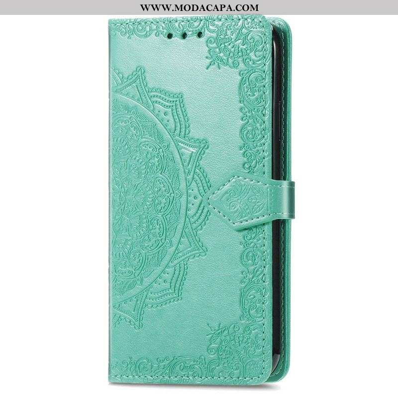 Capa Em Pele Para Samsung Galaxy M53 5G Mandala Vintage