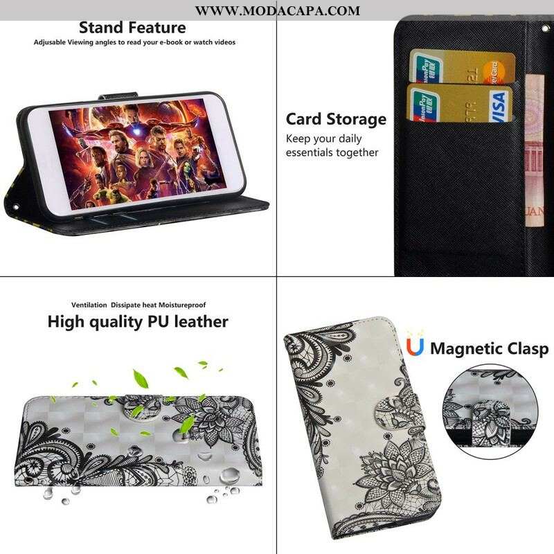 Capa Folio Para Samsung Galaxy S20 Plus / S20 Plus 5G Renda Chique