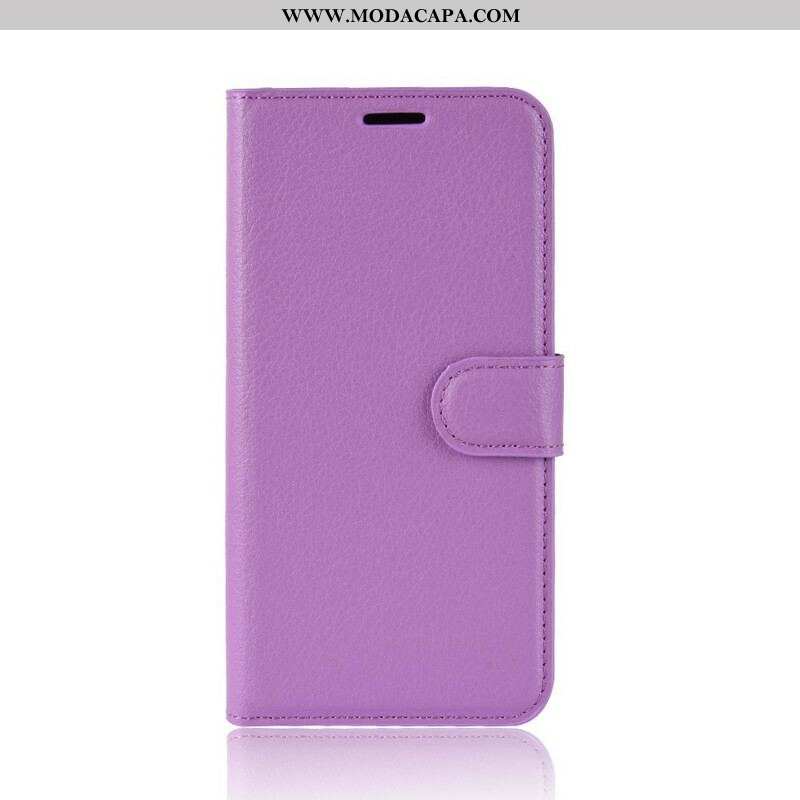 Capa Flip Para Samsung Galaxy S20 Plus / S20 Plus 5G Couro Sintético De Lichia Clássico