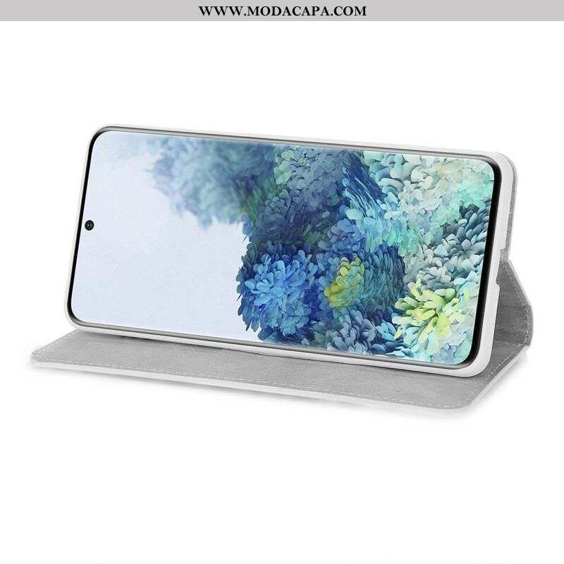 Capa De Couro Para Samsung Galaxy S21 5G Lantejoulas Design S